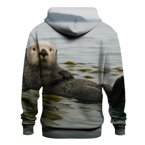 Sea Otter Resting In Calm Kelp Raft graphic hoodies