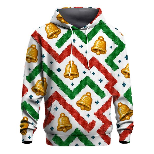 Jingle Bell Zigzag Tracks Design hoodies fashion