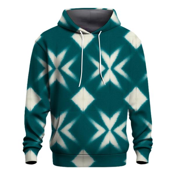 Teal Itajime Diamond Grid designer hoodies