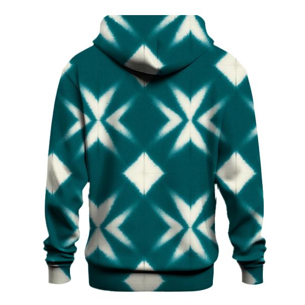Teal Itajime Diamond Grid designer hoodies