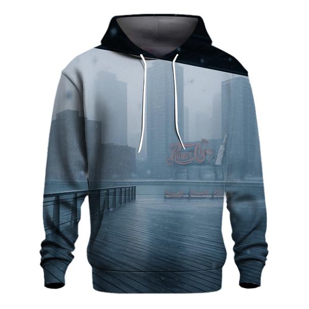 Snowfall Over East River And Long Island City Skyline hoodie styles