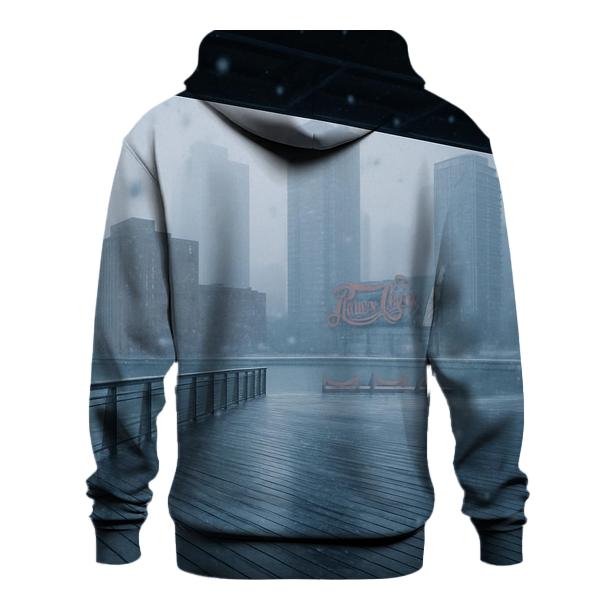 Snowfall Over East River And Long Island City Skyline hoodie styles