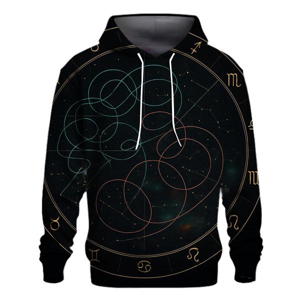 Zodiac Wheel Of Retrograde Paths zip-up hoodies