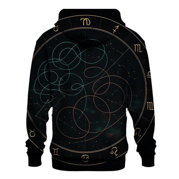 Zodiac Wheel Of Retrograde Paths zip-up hoodies