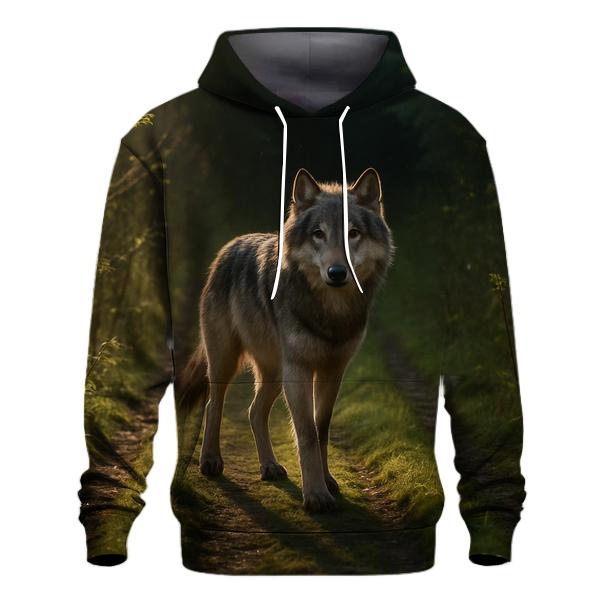 Abandoned Logging Road Wolf Encounter zip-up hoodies