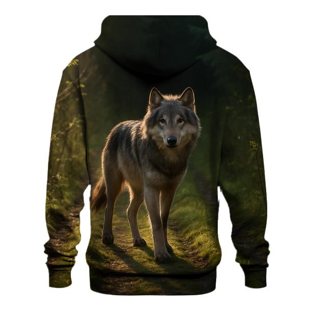 Abandoned Logging Road Wolf Encounter zip-up hoodies