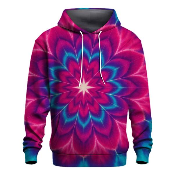 Magenta Cyan Mandala Sunburst pullover hoodies
