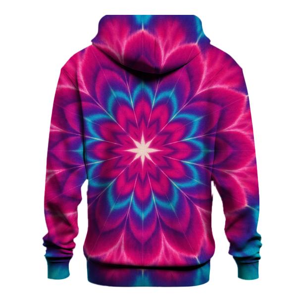Magenta Cyan Mandala Sunburst pullover hoodies