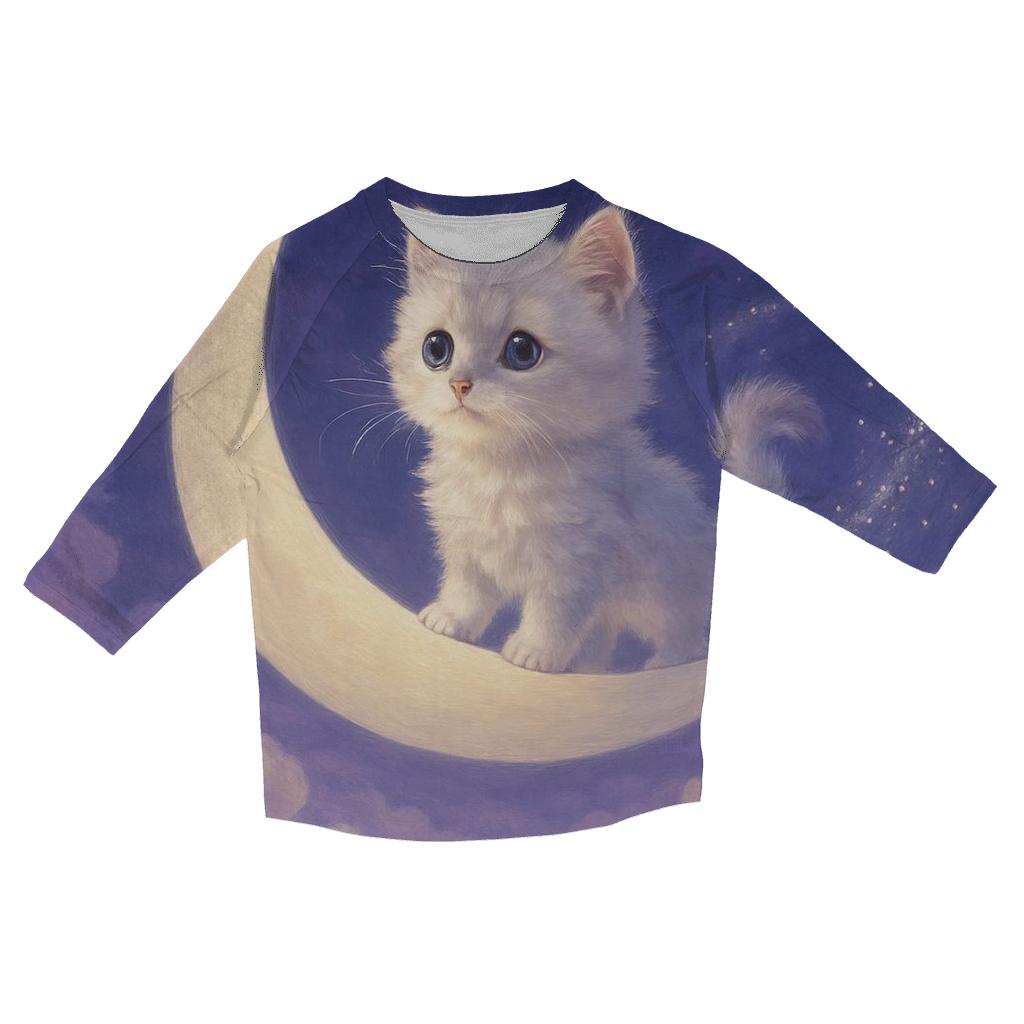 Moonlit Cloud Sailor Cat casual three quarter sleeve shirts