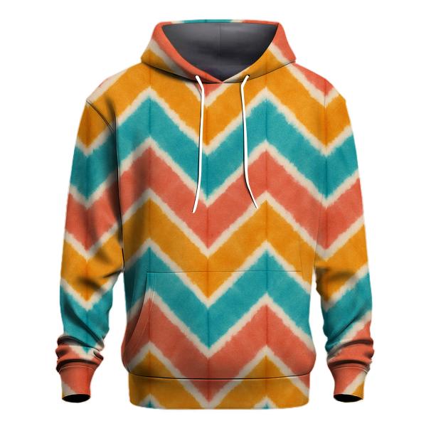 Coral Chevron Accordion Waves designer hoodies