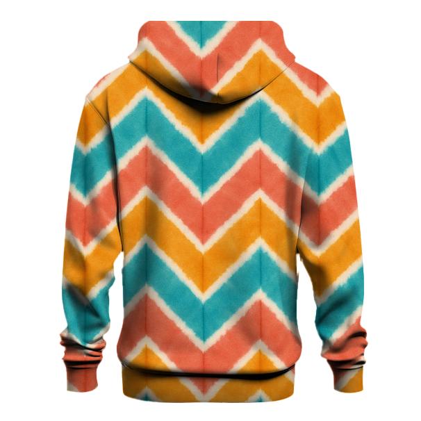 Coral Chevron Accordion Waves designer hoodies
