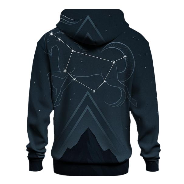 Capricorn Mountain Gate Star Chart premium hoodies
