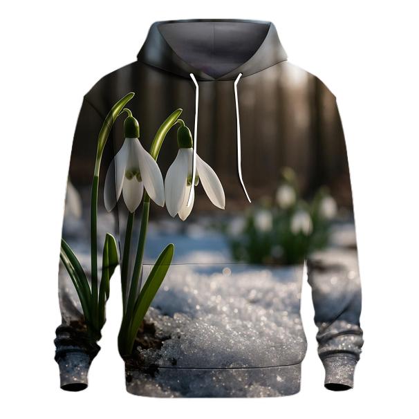 Snowdrops Emerging Through Late Snow hoodies fashion