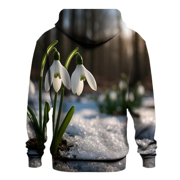 Snowdrops Emerging Through Late Snow hoodies fashion