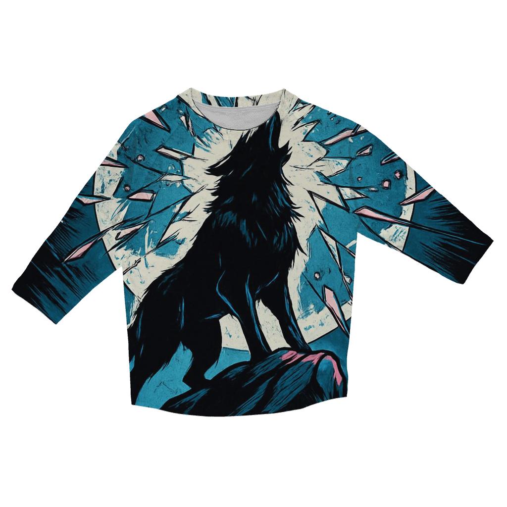 Shattered Moon Howl Wolf custom 3/4 sleeve shirts