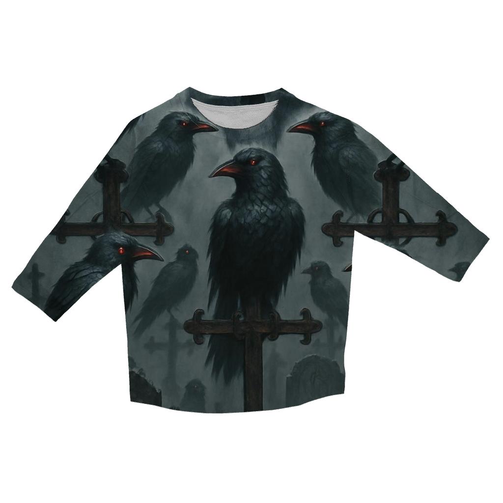 Ravens Of The Iron Cemetery designer 3/4 sleeve blouses
