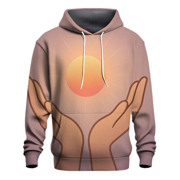 Hands Cradling Dawn designer hoodies