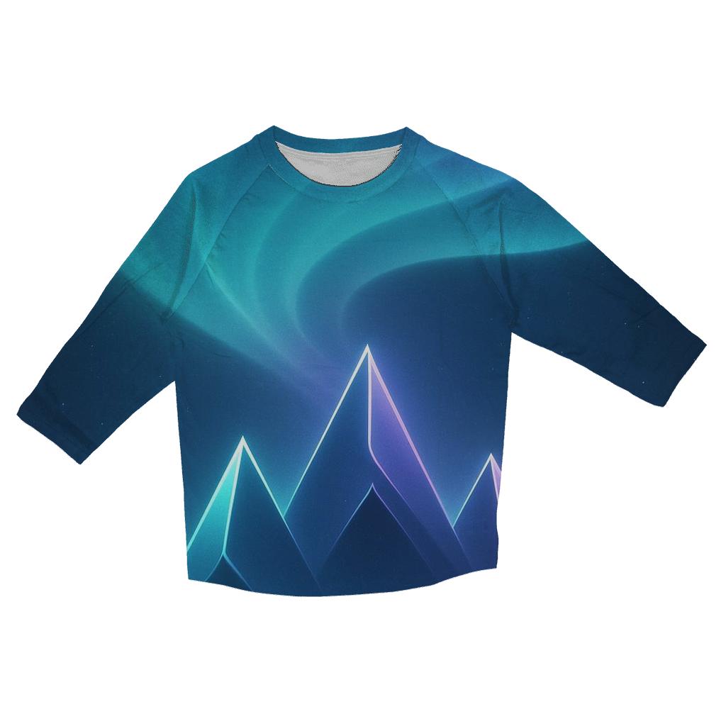 Aurora Veil Gradient Peaks custom 3/4 sleeve shirts