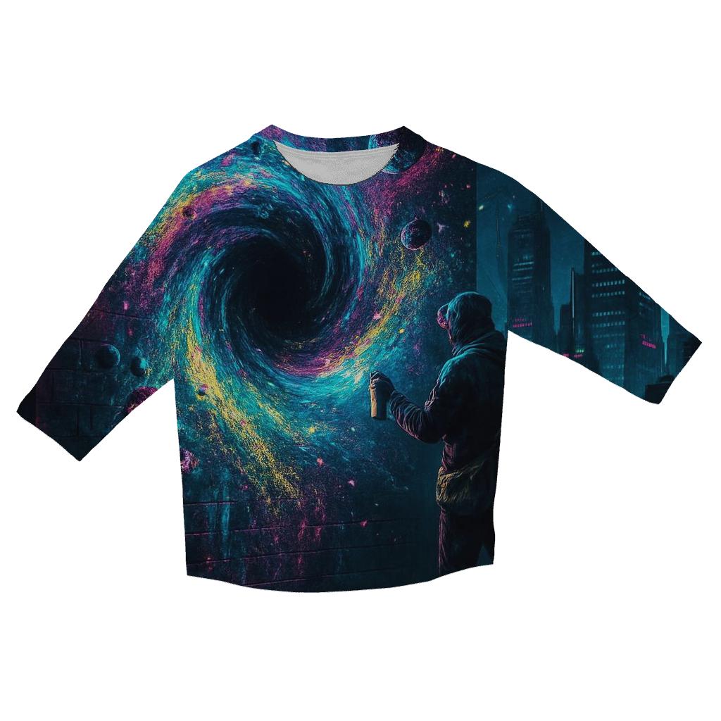 Black Hole Graffiti City casual three quarter sleeve shirts