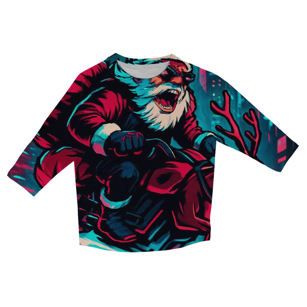 Neon Alleyway Santa Rider designer 3/4 sleeve blouses