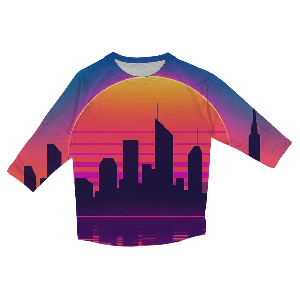 Neon Skyline Afterglow fashion 3/4 sleeve shirts