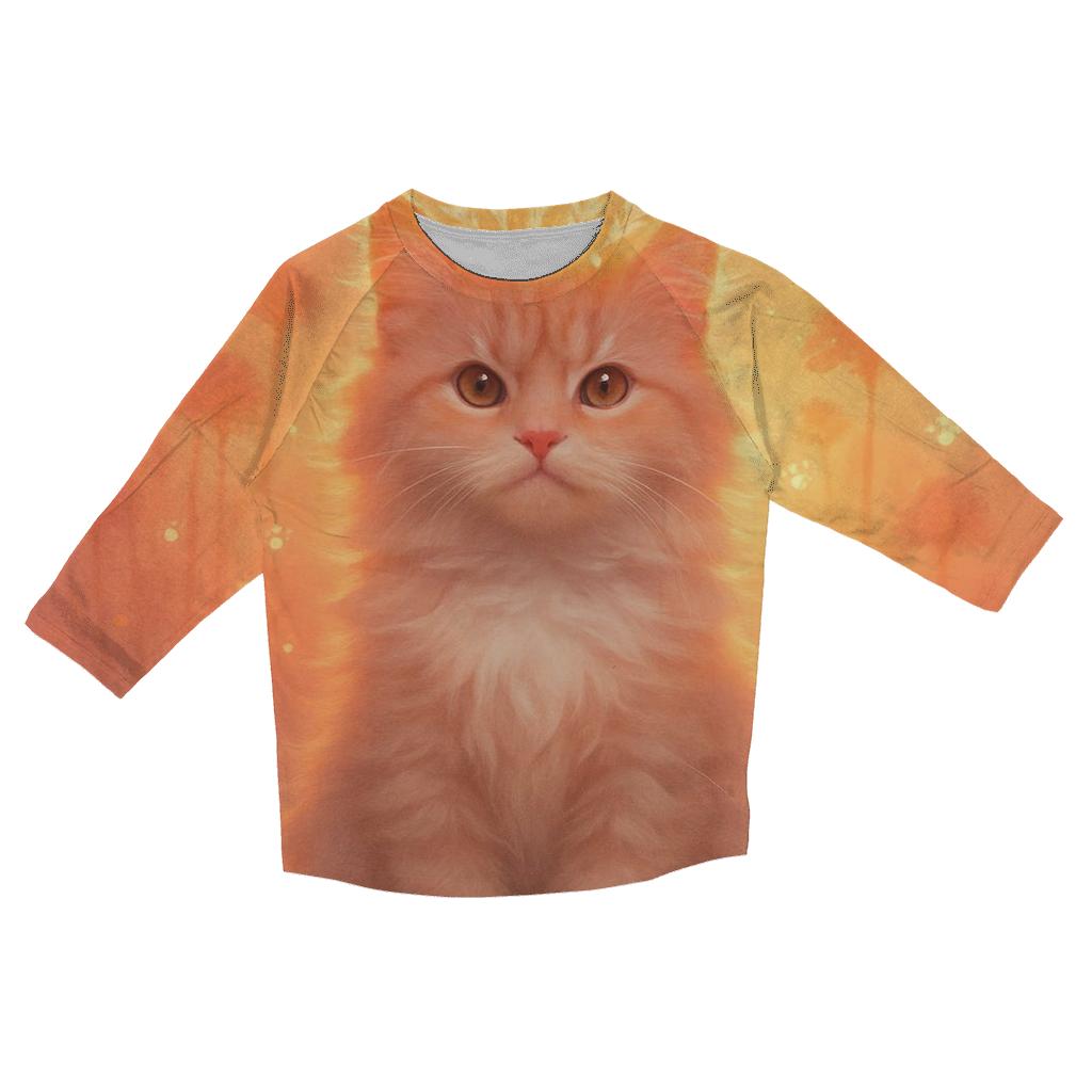 Sunrise Feather Crown Cat stylish quarter sleeve tops