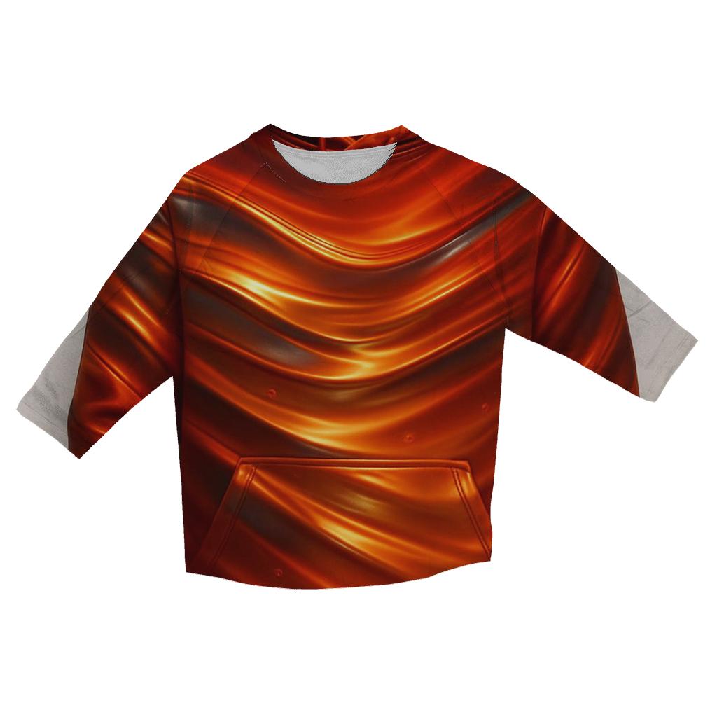 Luminous Tide Gradient Waves casual three quarter sleeve shirts