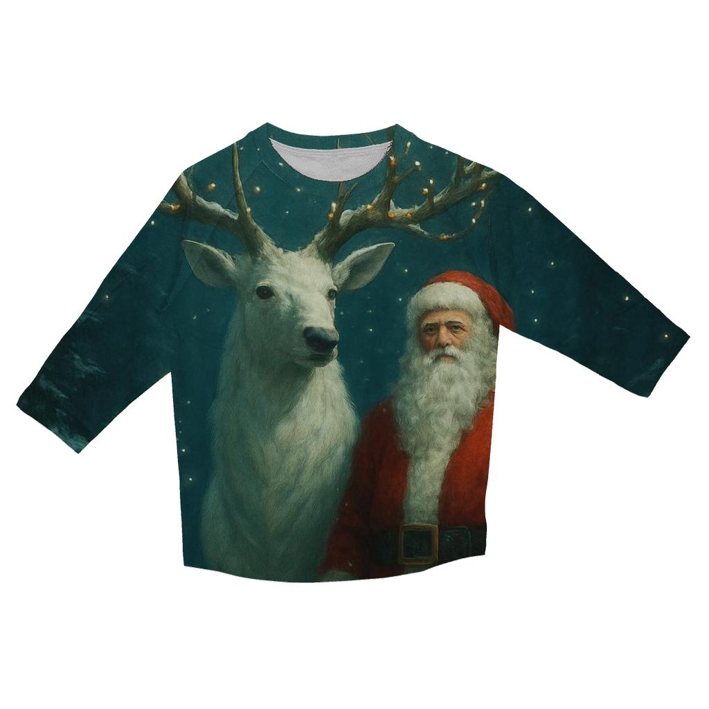 Forest Guardian Santa Stag trendy 3/4 sleeve tops