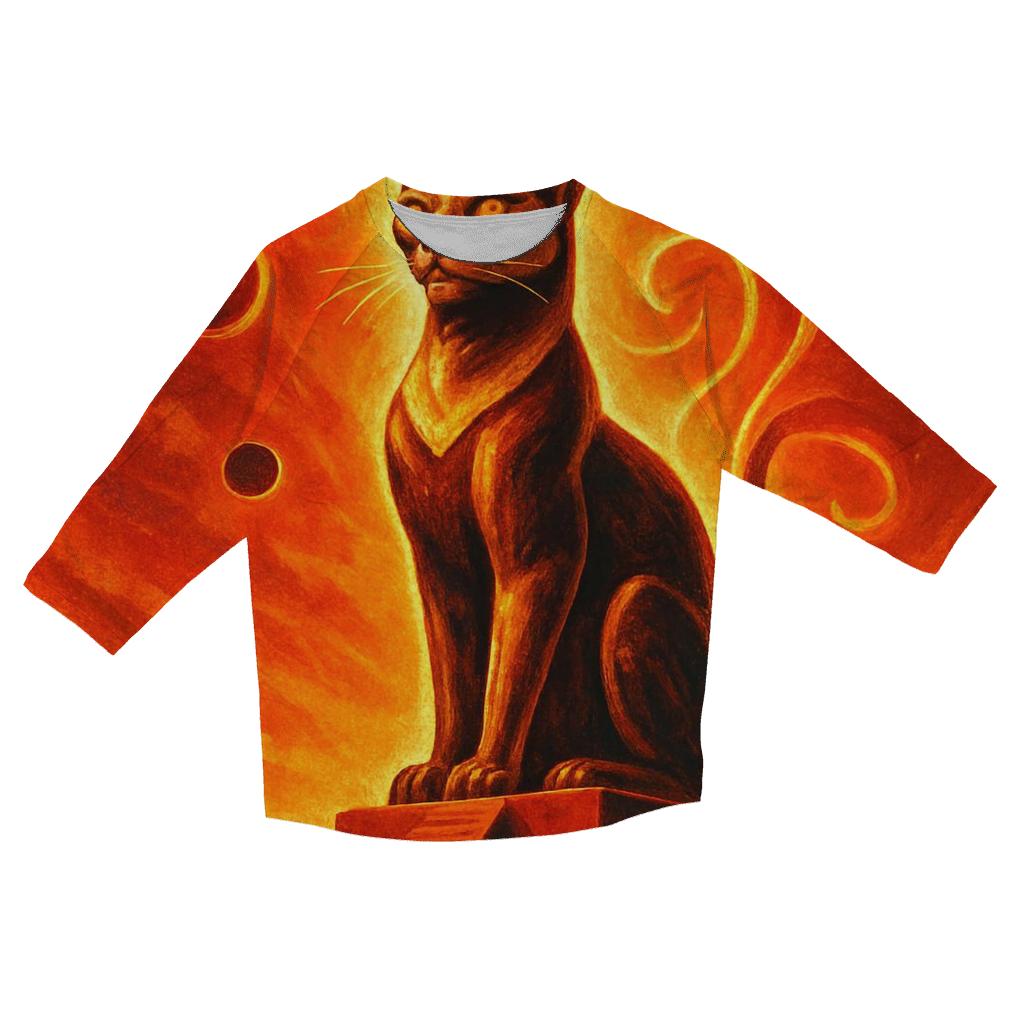 Solar Flare Pharaoh Cat designer 3/4 sleeve blouses