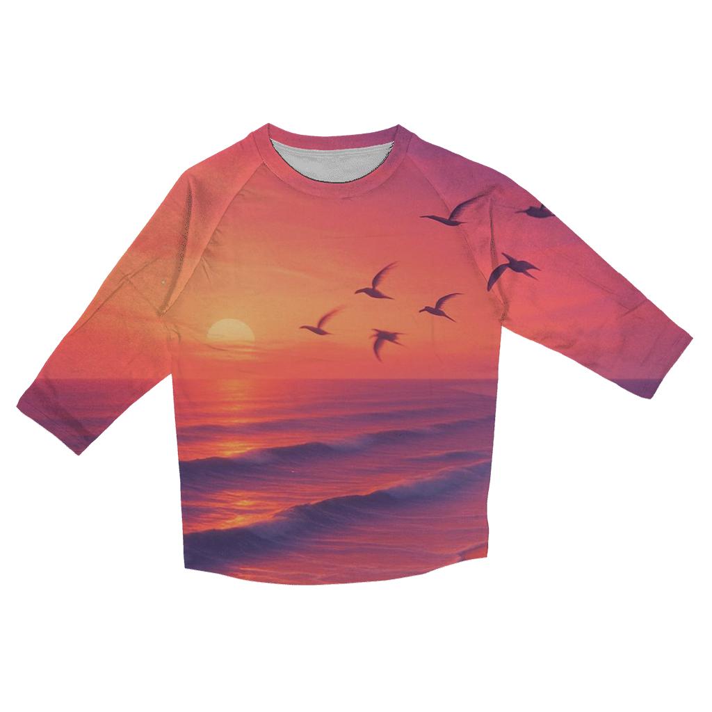 Twilight Flight Over Coral Shores designer 3/4 sleeve blouses