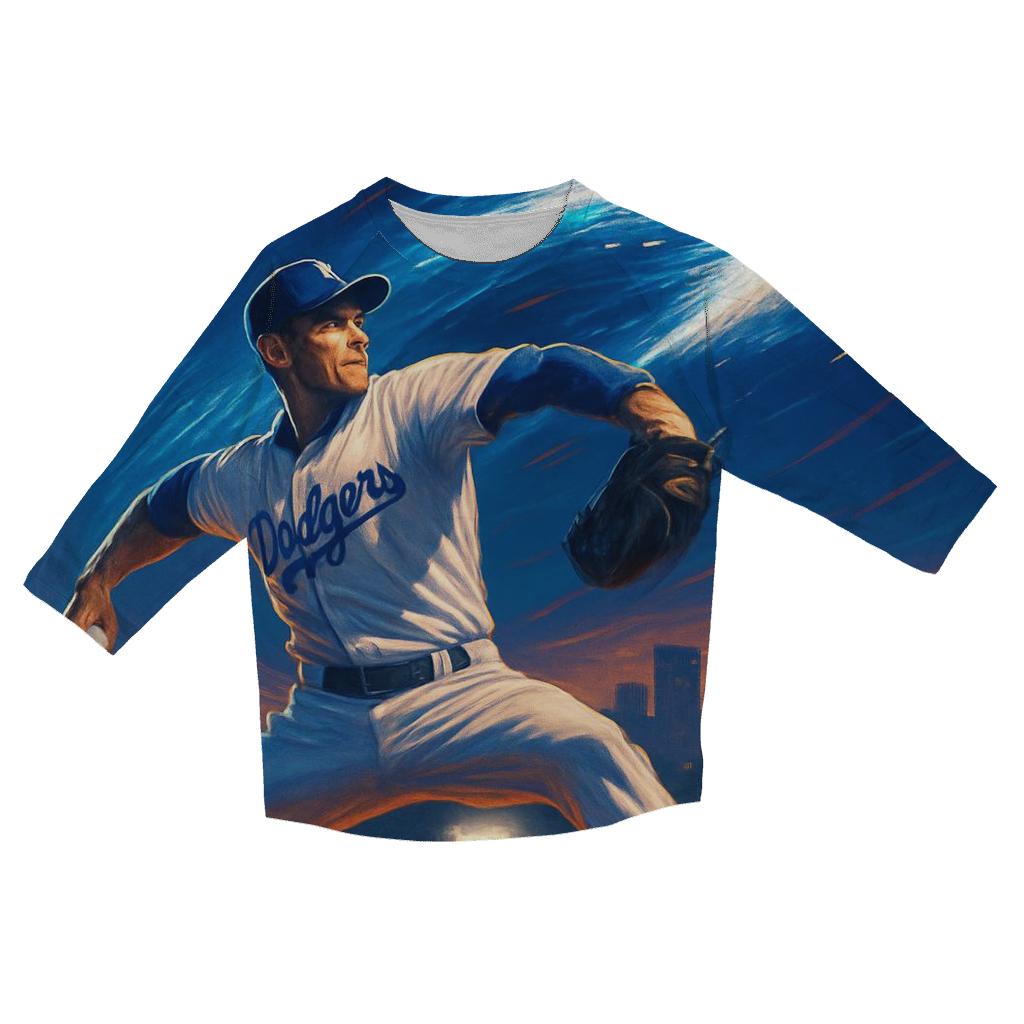 Starlight Fastball Over Los Angeles Diamond trendy 3/4 sleeve tops