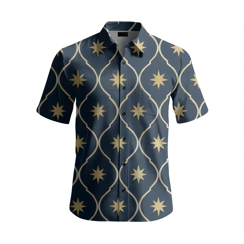 Celestial Ogee Starfield Lattice fashion embroidery shirts