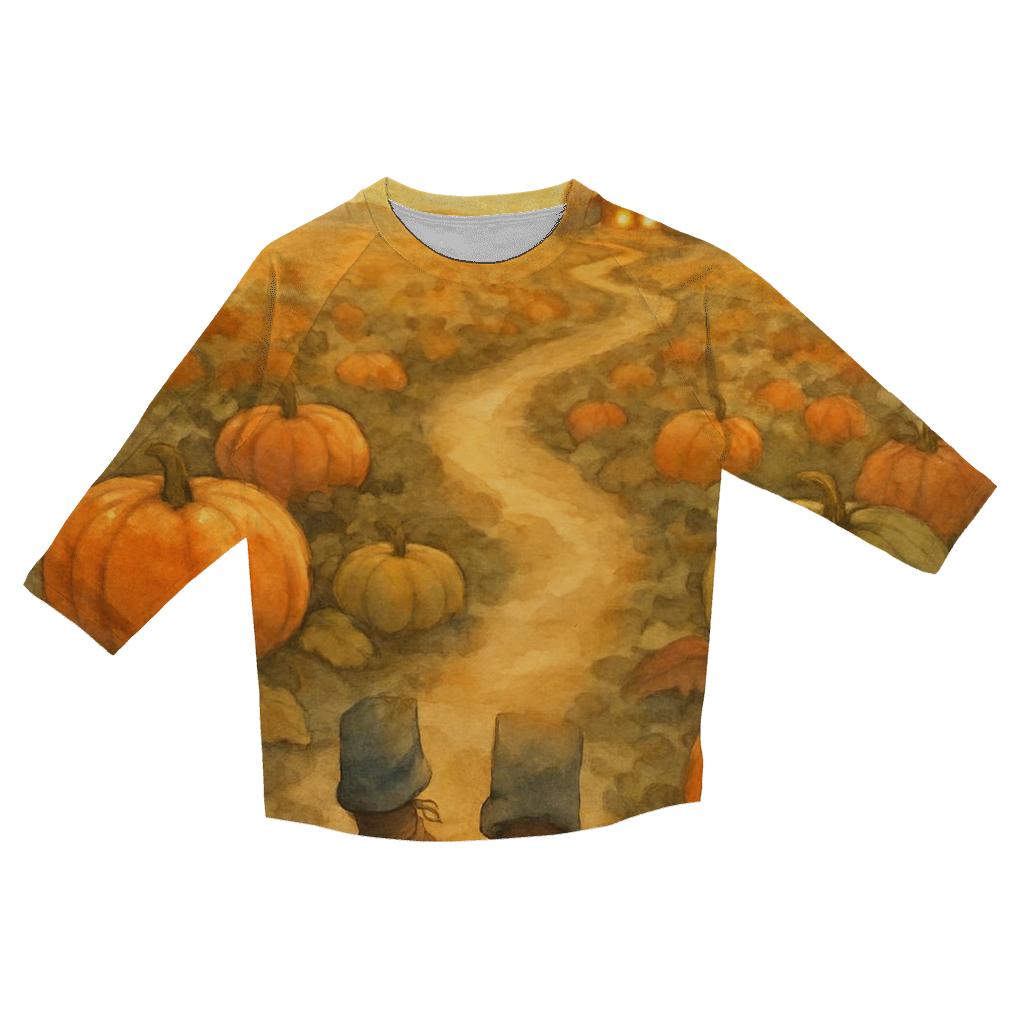 Pumpkin Patch Gratitude Path trendy 3/4 sleeve tops
