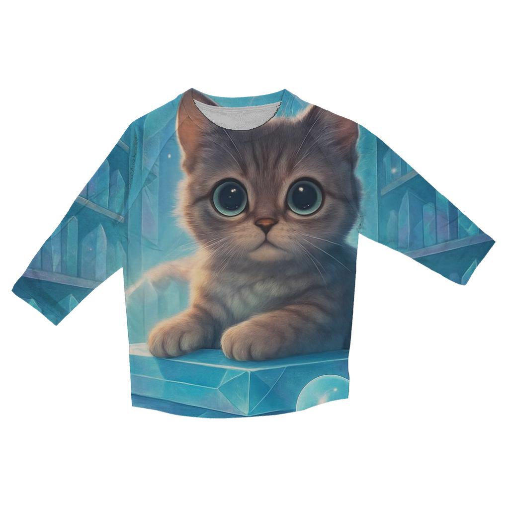 Crystal Library Scholar Cat custom 3/4 sleeve shirts