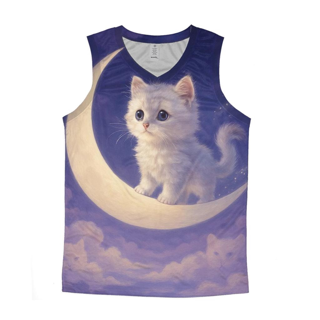 Moonlit Cloud Sailor Cat personalized athletic tanks