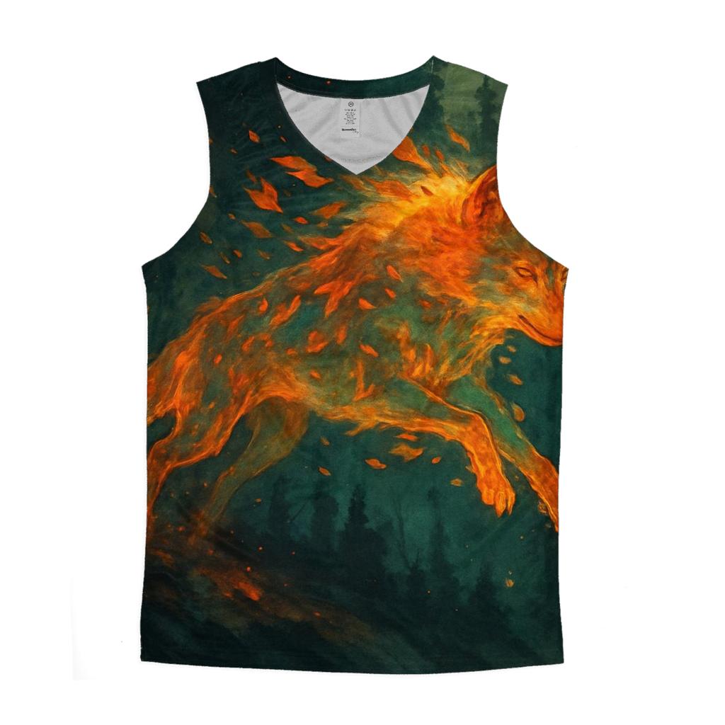 Forest Ember Spirit Wolf custom tank tops