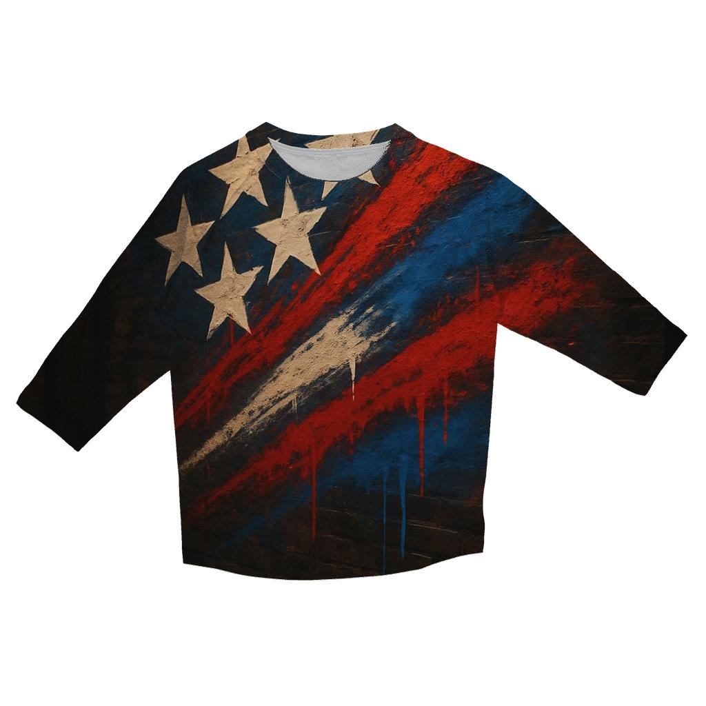 Urban Graffiti Comet Stripes designer 3/4 sleeve blouses