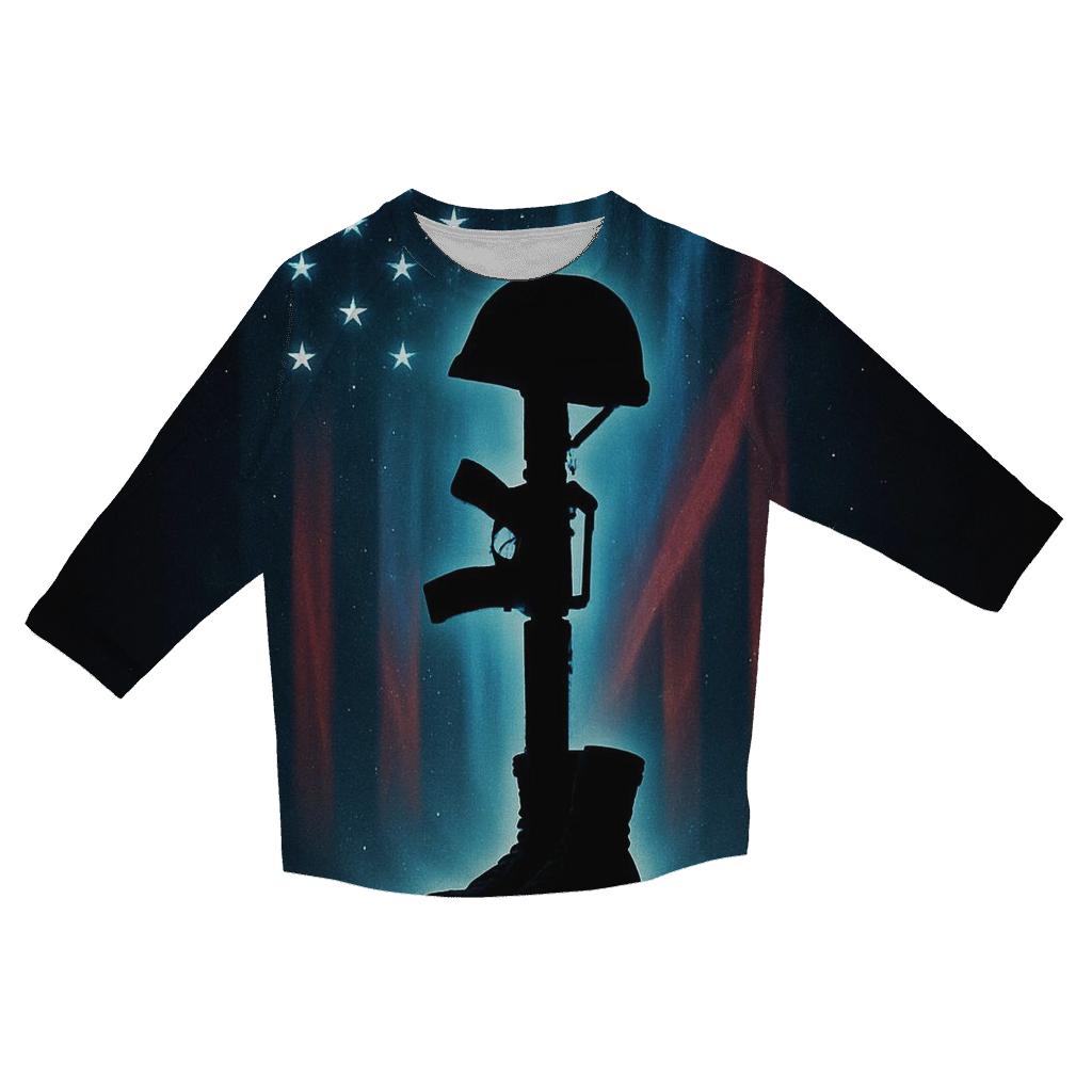 Stars Over The Battlefield Cross cotton quarter sleeve shirts