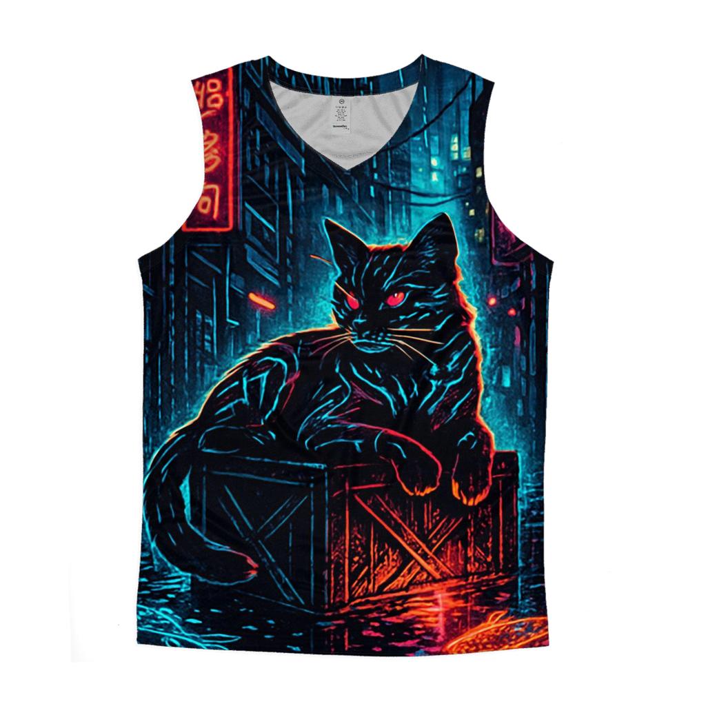 Cyber Alley Hacker Cat designer workout tanks