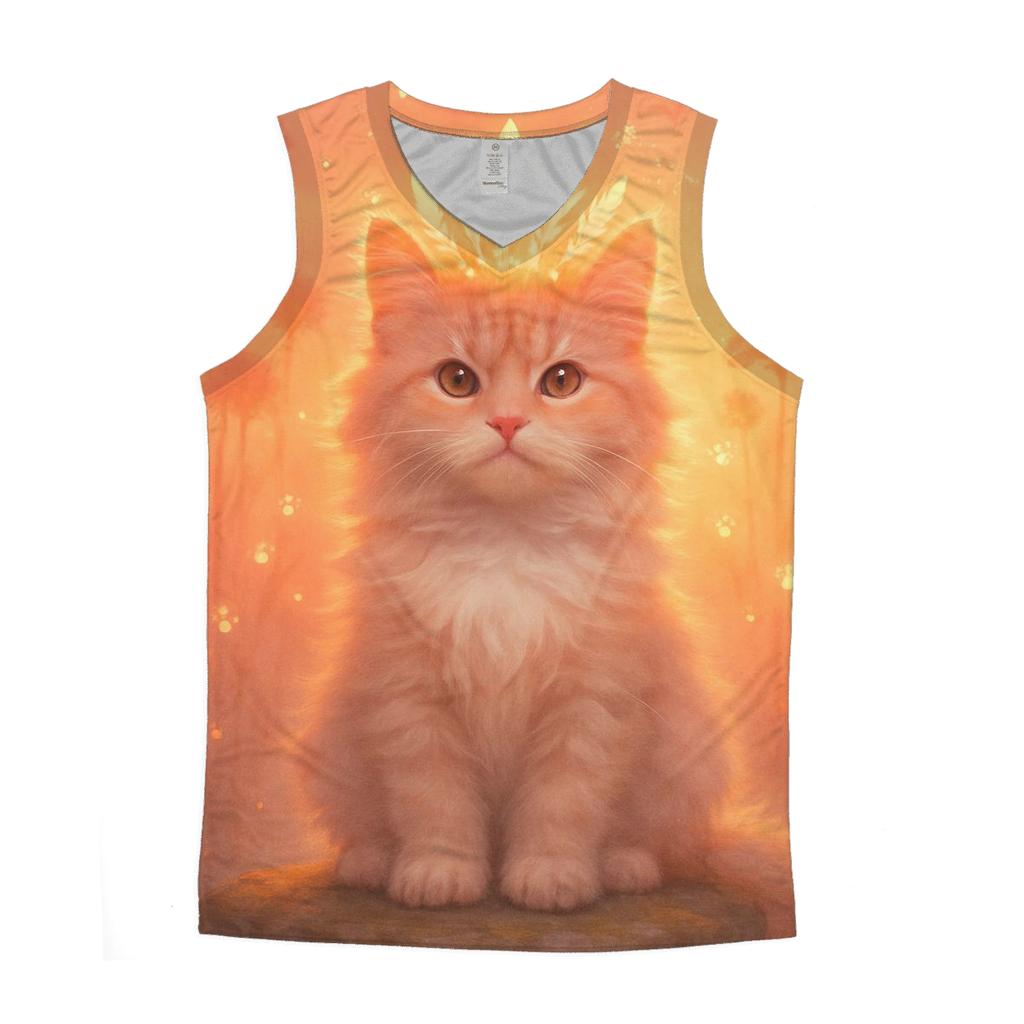 Sunrise Feather Crown Cat sports performance tank tops