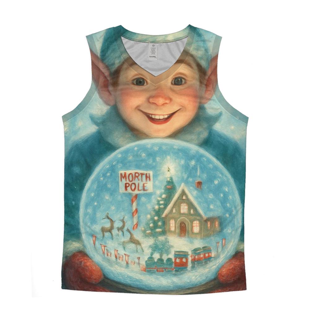 North Pole Snow Globe Workshop casual summer tank tops