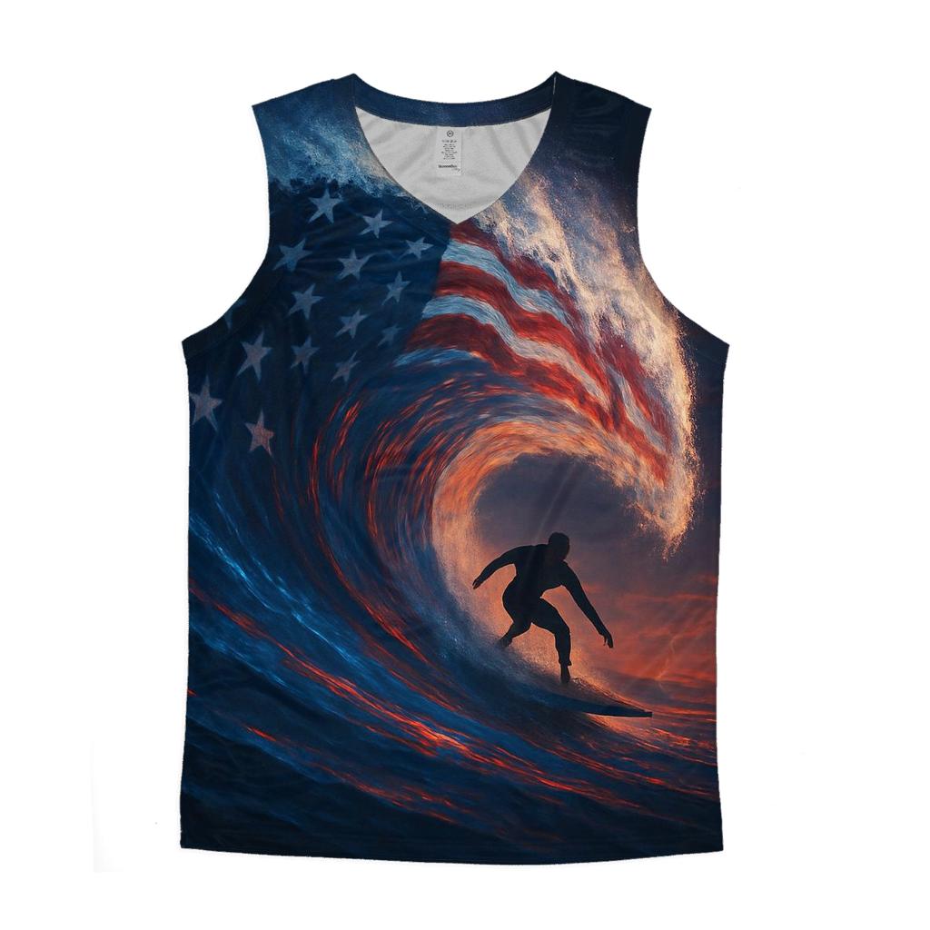 Patriotic Storm Rider Wave personalized athletic tanks