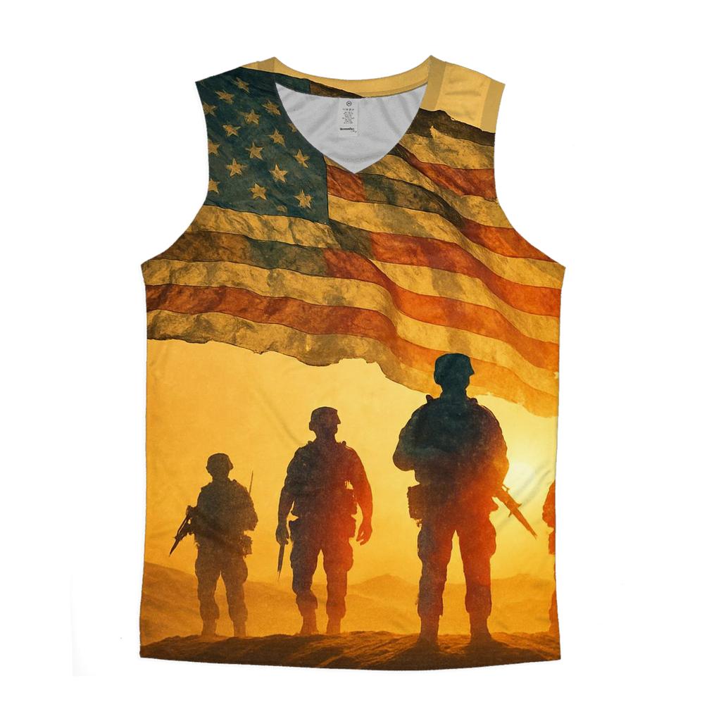 Desert Camouflage Battle Banner trendy fitted tank tops