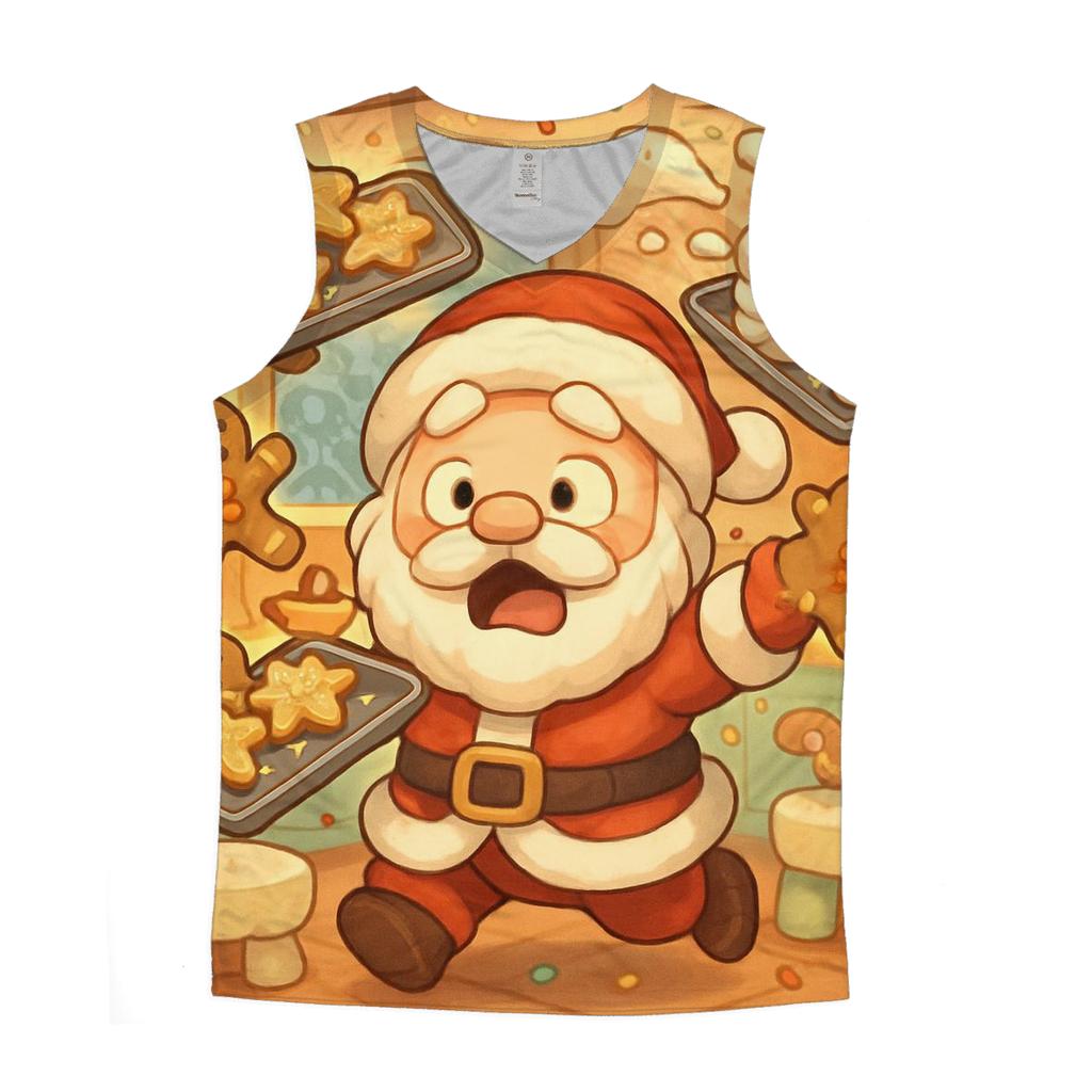 Chibi Kitchen Chaos Santa personalized athletic tanks