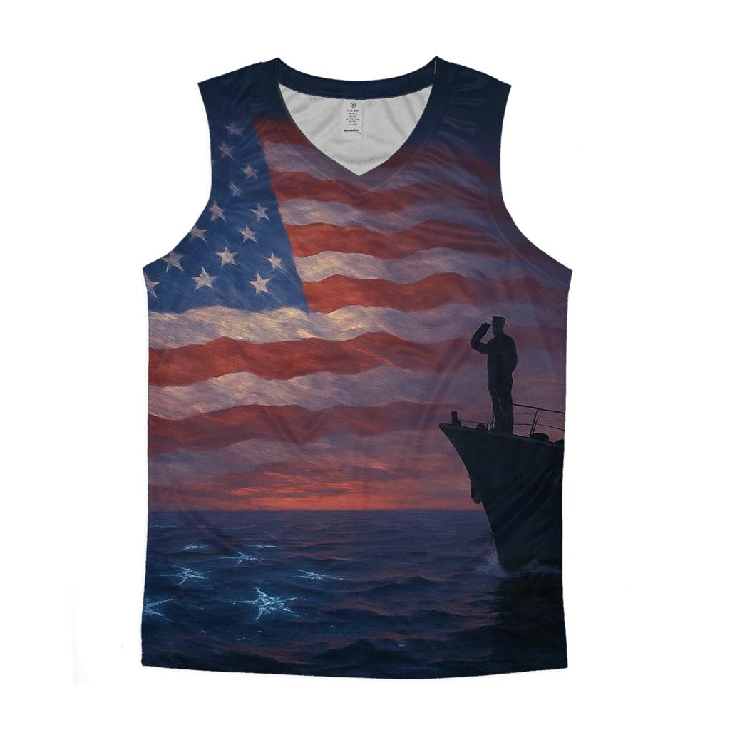 Silent Salute At Sea personalized athletic tanks