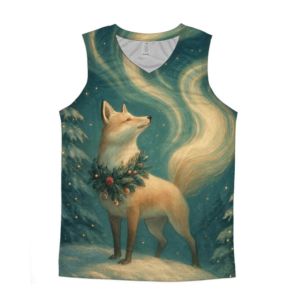 Aurora Fox In Christmas Forest casual summer tank tops