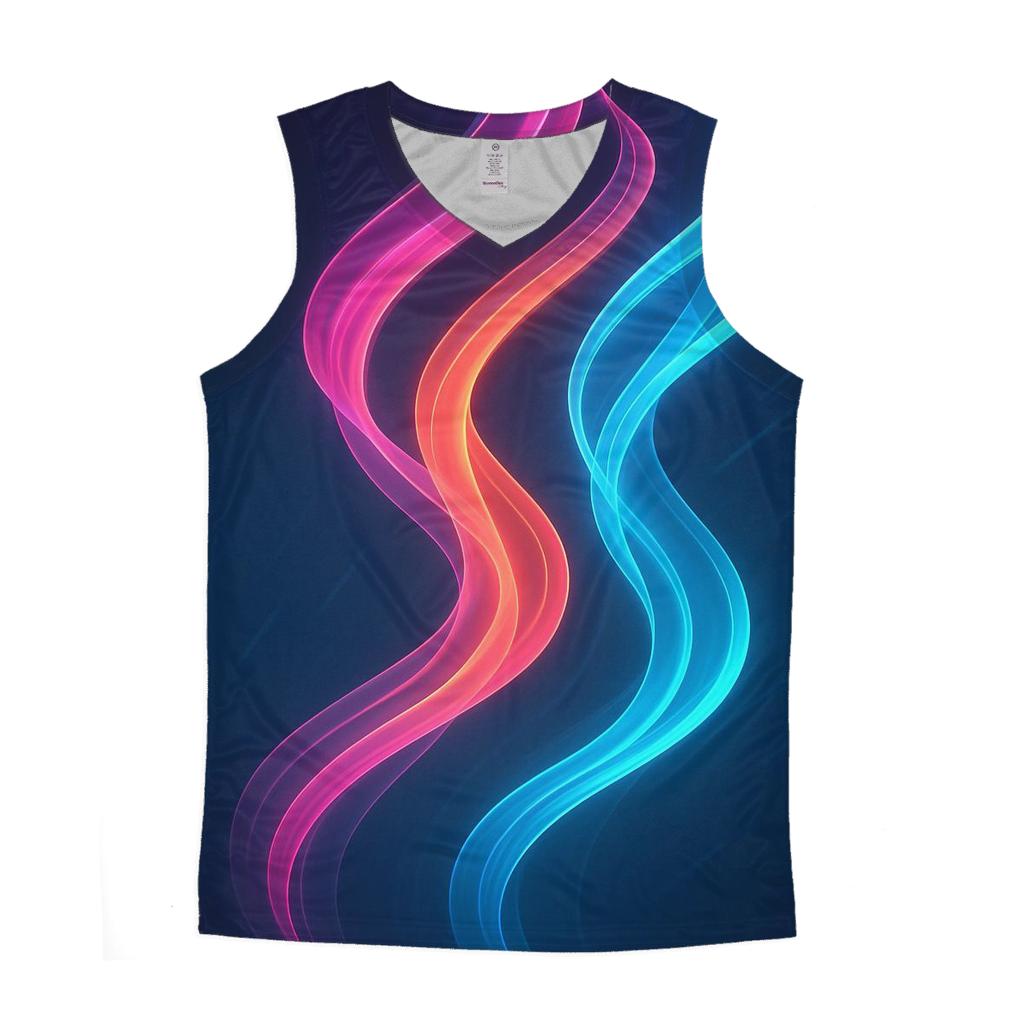 Prismatic Drift Gradient Ribbons graphic print tank tops