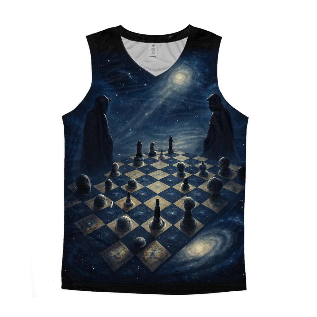 Celestial Chessboard Horizon cotton sleeveless tops