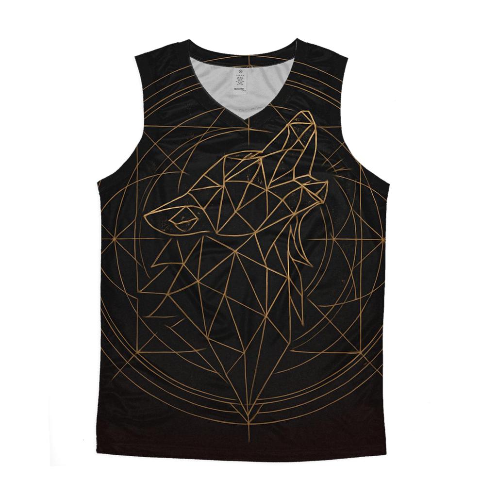 Sacred Geometric Howl Wolf casual summer tank tops