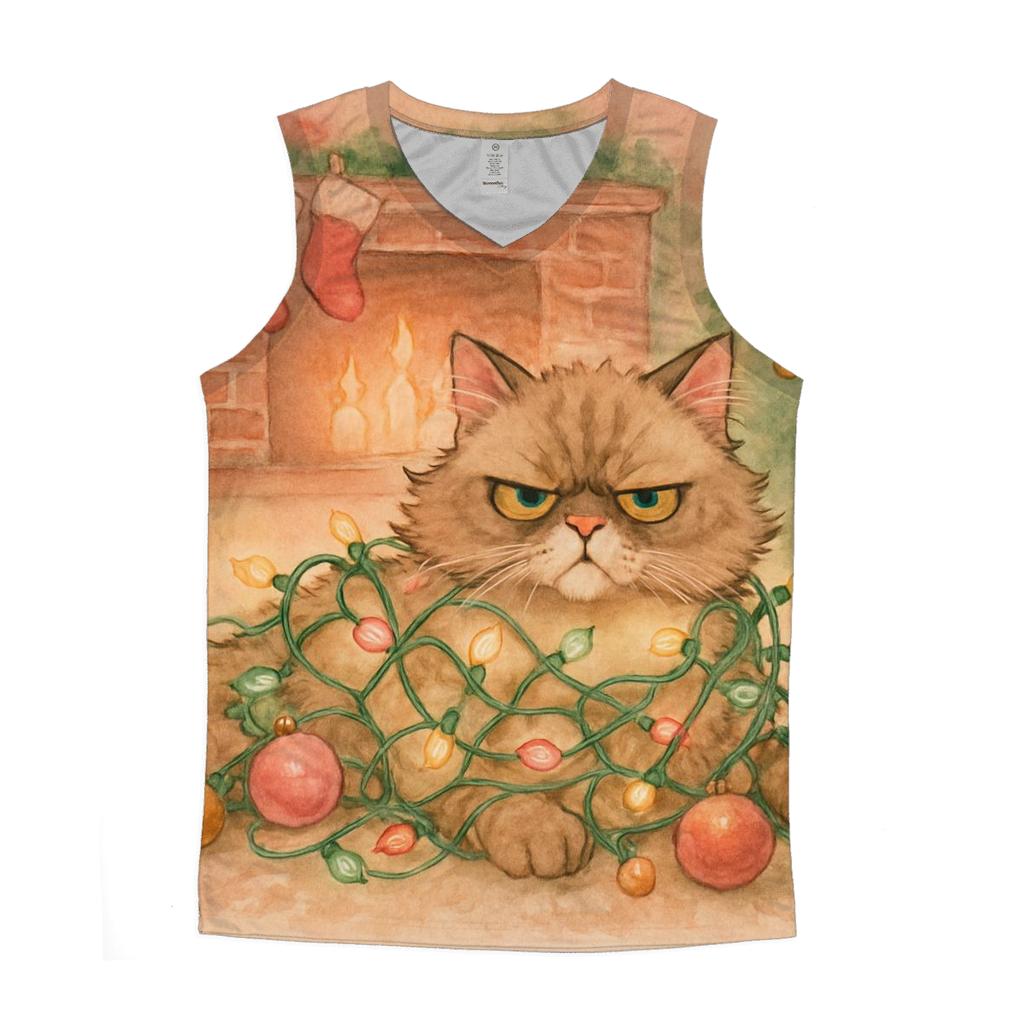 Cozy Cat Tangle By The Fireplace designer workout tanks
